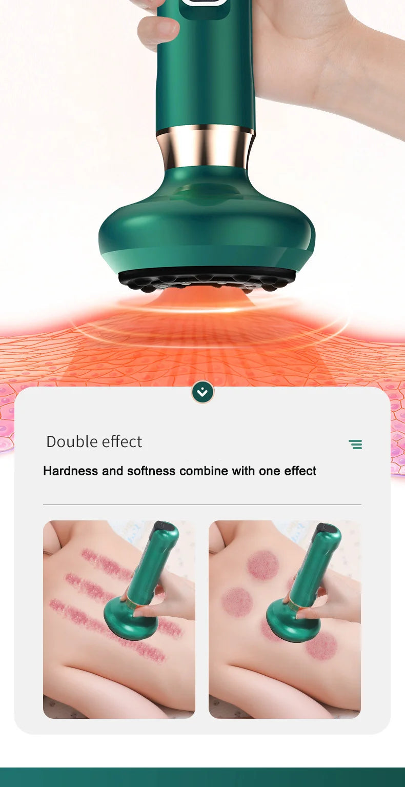 Smart vacuum cupping device electric breathing heating wireless negative pressure suction device meridian dredging massage devic