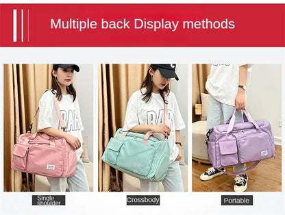Carry On Travel Bag Large Capacity Gym Bag Weekender Overnight Duffle Bags With Shoe Compartment Sports Fitness Bags for Women