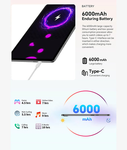 Teclast P30T Android 15 Tablet 10.1" IPS Max 12GB RAM 128GB ROM T606 8-core 6000mAh Keyboard/Case/Mouse/Stylus/Headphone/Stand