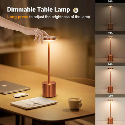 Table lamp USB Rechargeable Wireless desk lamp Dimming Touch night light lamps home decor Retro Portable bedside lamp for room