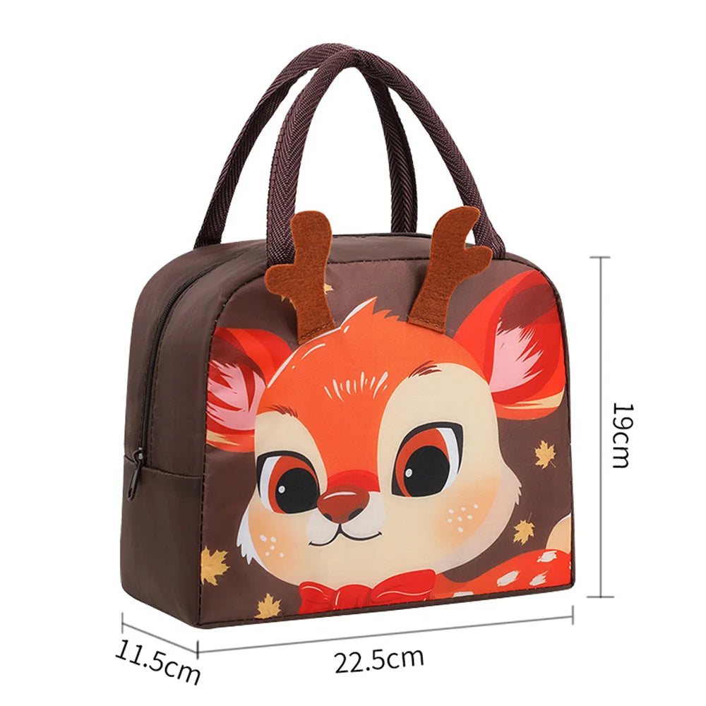 Cartoon Animals Children's Lunch Bag Portable Cartoon Handbag Thickened Insulation Fresh Refrigerated Bag Children's Bag