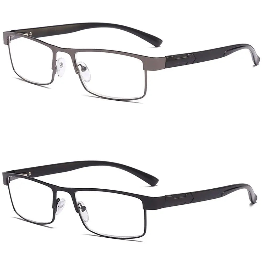 High Quality Men Titanium Alloy Reading Glasses Non Spherical Coated Lenses Business Hyperopia Prescription Eyeglasses +1.0 ~+4.