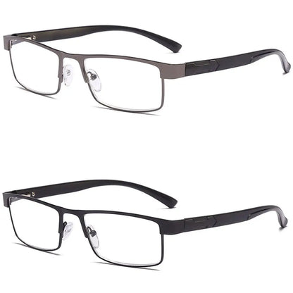 High Quality Men Titanium Alloy Reading Glasses Non Spherical Coated Lenses Business Hyperopia Prescription Eyeglasses +1.0 ~+4.