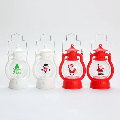 Christmas Night Light with Battery Santa Claus Christmas Tree Portable Lantern LED White Red Lamps Home Xmas Decoration Supplies