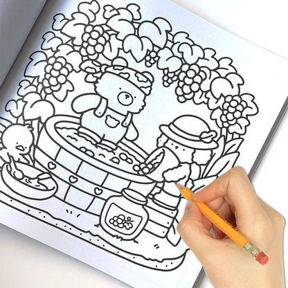 Spooky Cutie Coloring Book for Adults Teens Kids Halloween Themed Doodle Drawing Fun Activity