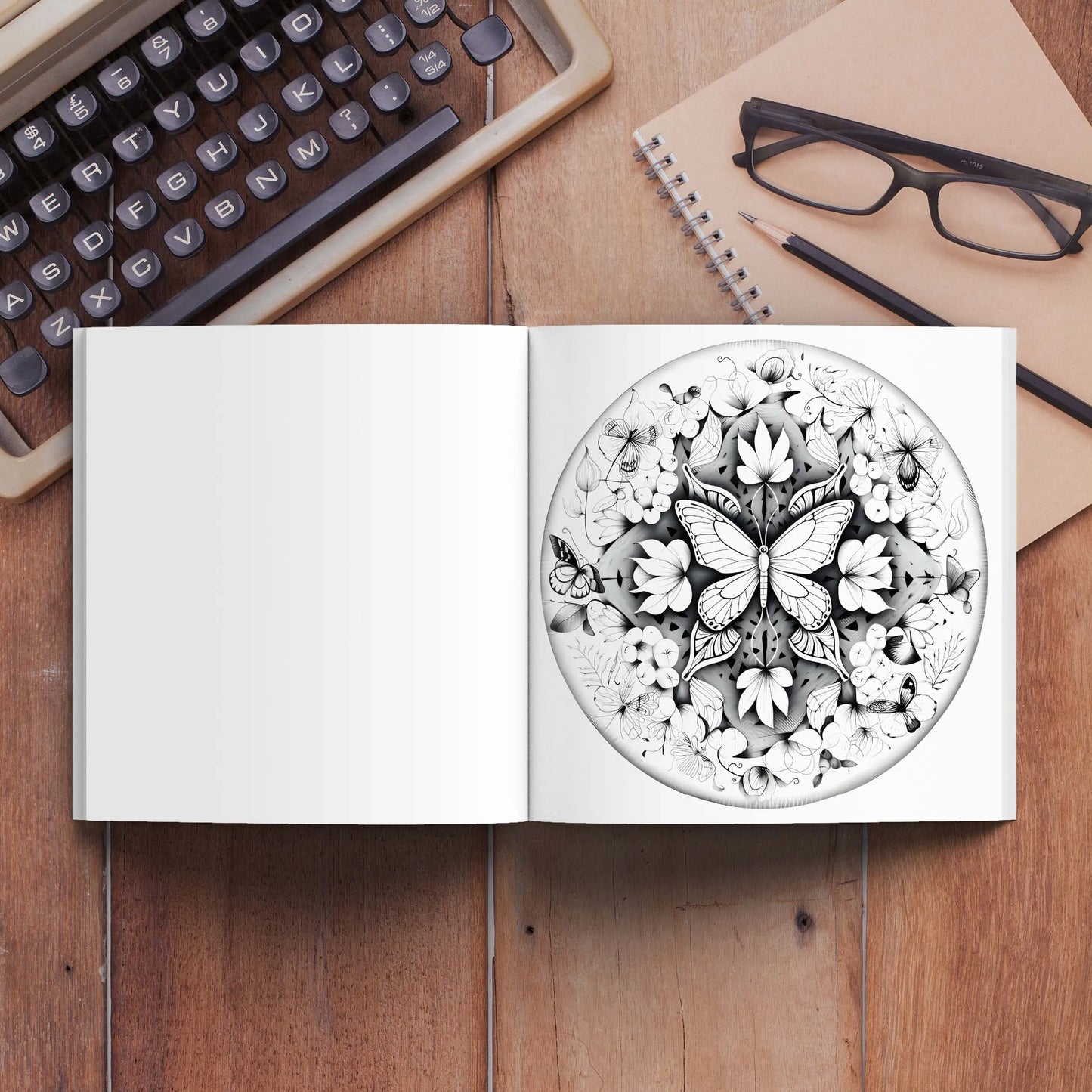 Flowers and Butterflies Coloring Book For Adult Relieve Stress Kill Time Graffiti Painting Drawing Art Books Perfect Gift