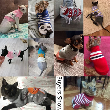 Christmas Cat Dog Sweater Pullover Winter Dog Clothes for Small Dogs Chihuahua Yorkies Puppy Jacket Pet Clothing ubranka dla psa