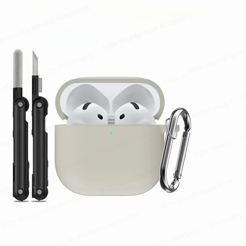 Cover for AirPods 4 Case 2024 3D Silicone Wireless Bluetooth Headphone Soft Protective Case for AirPods 4th Gen with Cleaner Kit