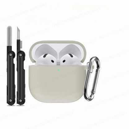 Cover for AirPods 4 Case 2024 3D Silicone Wireless Bluetooth Headphone Soft Protective Case for AirPods 4th Gen with Cleaner Kit