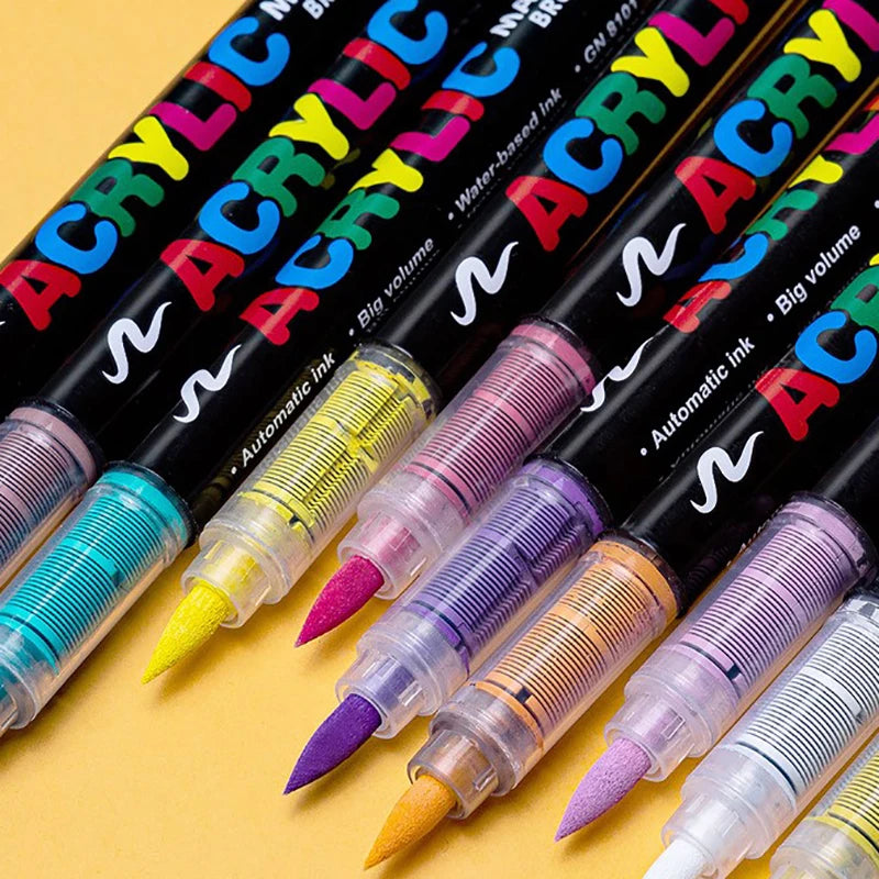 One direct liquid acrylic marker paint brush pen painting stone ceramic glass wood canvas making drawing graffiti coloring pen