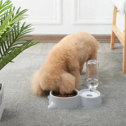 Pet food bowl, food container with automatic water storage and equipped with pet water dispenser 2-in-1 cat bowl water dispenser