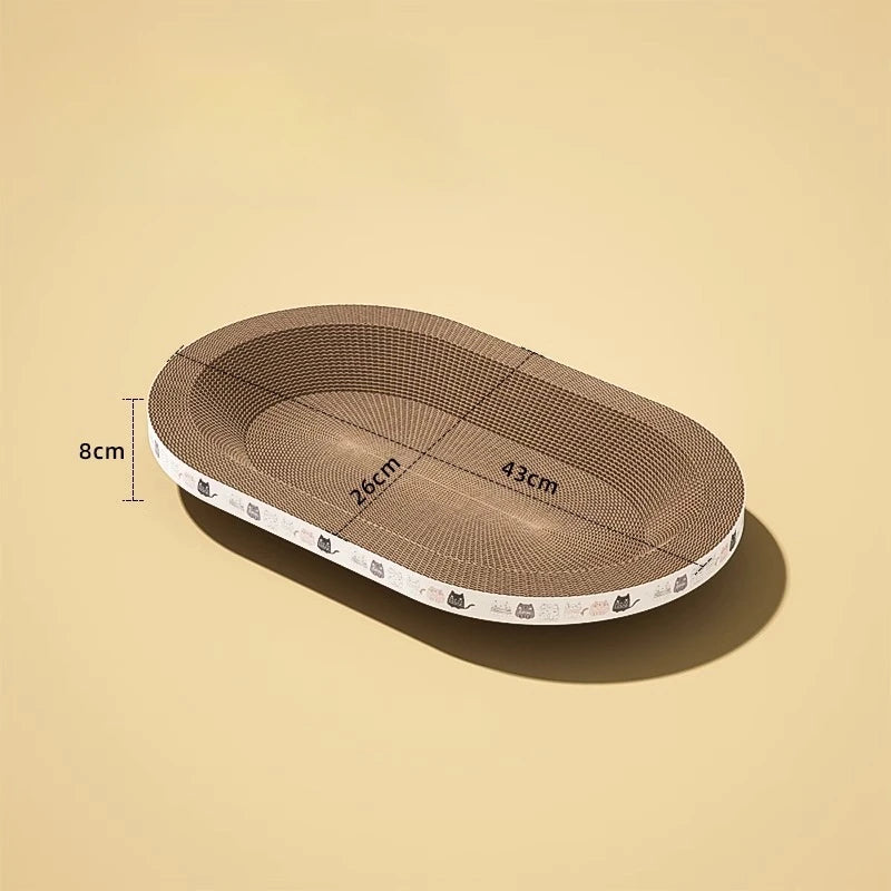 Corrugated Cat Scratcher Cardboard Oval Cat Scratch Pad Bowl Nest for Indoor Bed Cats Grinding Claw Round Cats Scratching Board