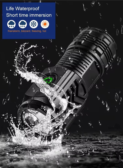 New Ultra Powerful Flashlight 3 Core LED Mini Tactical Flashlight USB Rechargeable High Power Torch With Magnet Hand Lamp