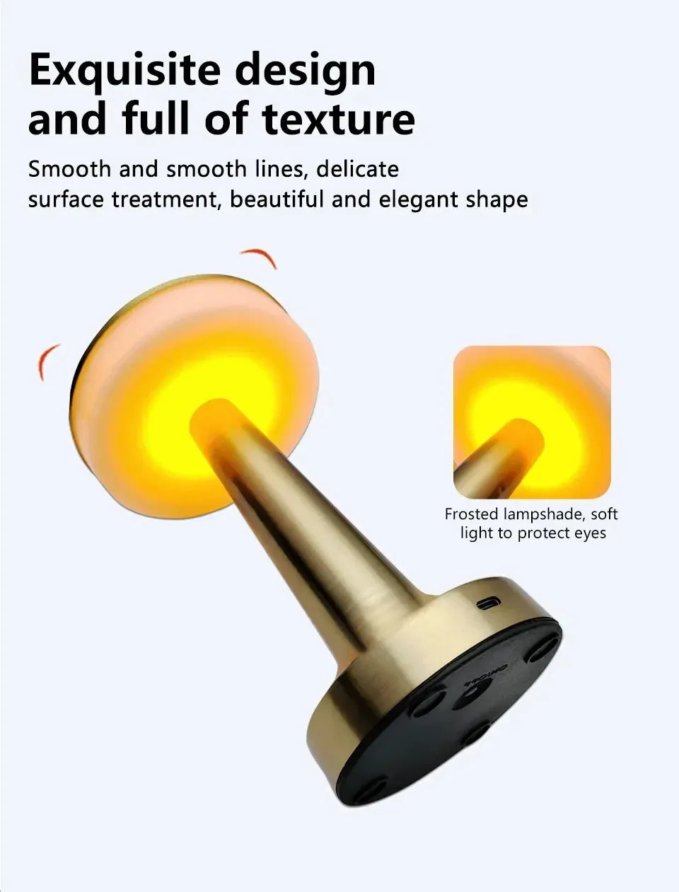 LED Table Light 3 Color Modes Retro Coffee Table Lamp with Touch Control Mushroom & Dumbbell Styles Sensor Rechargeable Night