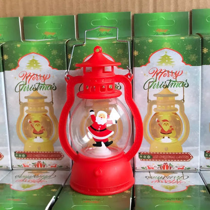 2025 LED Lamp Decor Christmas Portable Lantern Santa Claus Xmas Tree Wind Lights Pendant Navidad Christmas New Year Decoration