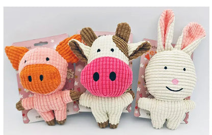 Plush Dog Toy Bite Resistant Squeaky Sound Dog Toy for Small Large Dogs Puppy Pets Training Accessories Cute Animals Shape