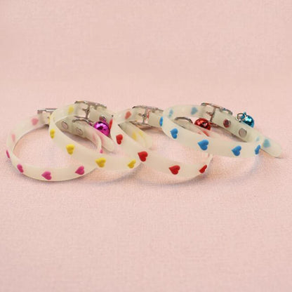 Luminous Cat Necklace Glowing Small Dog Collar Anti-Loss Fluorescent Silicone Bell Collar Neck Ring Pet Cats Accessories