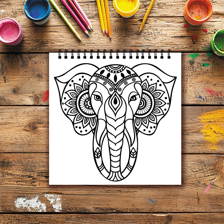 Fantastic Mandala Animal Coloring Book - 8.27 x 8.27 inches 22 pages coloring book - helps relieve stress and emotions, positive