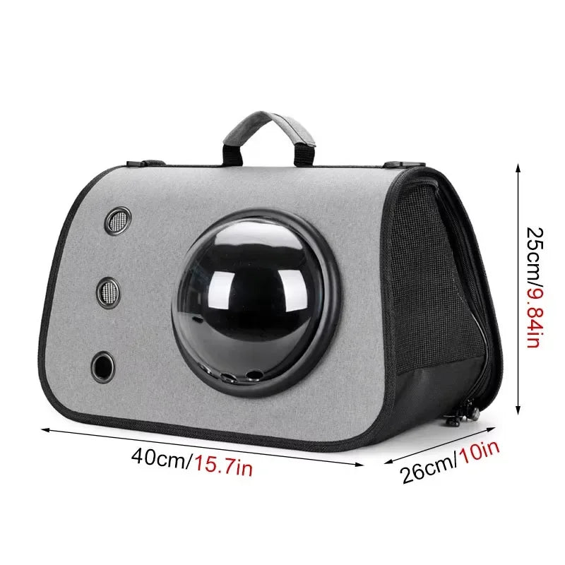Portable Pet Travel Bag Transparent Foldable Breathable Cat Backpack Lightweight Handheld Tote Carrying Pets Travel Essential