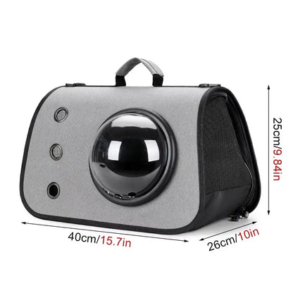 Portable Pet Travel Bag Transparent Foldable Breathable Cat Backpack Lightweight Handheld Tote Carrying Pets Travel Essential