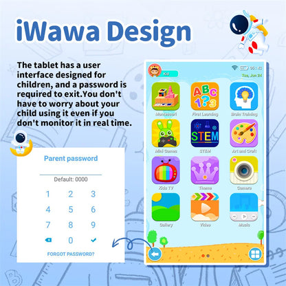 Kids Tablet Android 14 Inch 4+128GB 3200mAh Children Tablets Educational Learning Toys with Camera Children Toys Birthday Gifts