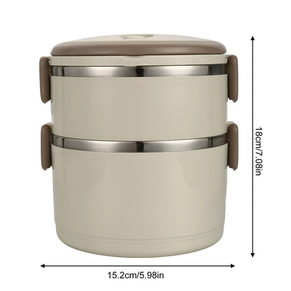Portable 2/3/4 Layers Picnic Box Outdoor Camping Stainless Steel Insulated Lunch Box Large Capacity Circular Lunch Box With Lid