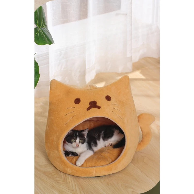 Cute pet cat nest pad short plush pp cotton cat house autumn and winter warm pet supplies