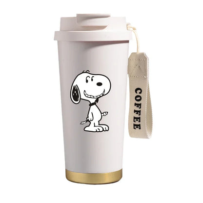 500ml Snoopys Stainless Steel Insulated Water Bottle Anime Kawaii Portable Travel Outdoor Car Tea Coffee Mug Cold Thermos Cup
