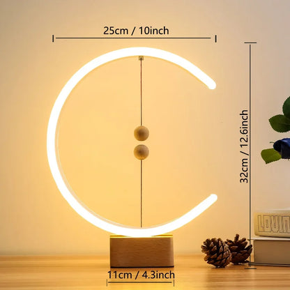 Nordic magnetic levitation balance lamp magnetic led table lamp bedroom bedside home decoration desk lamp Beech wood lampholder