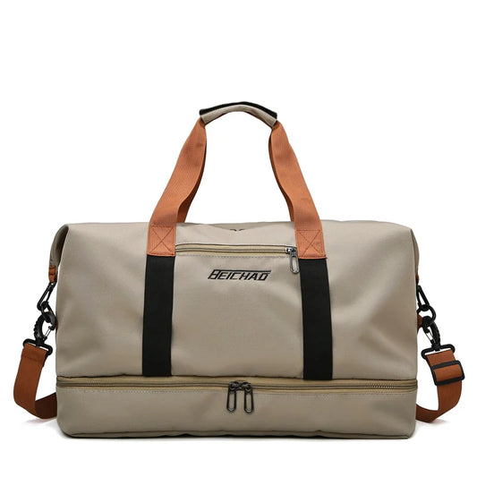 Fitness bag Large capacity Short distance luggage portable fitness bag Travel bag Shoulder handbag Men's sports waterproof bag