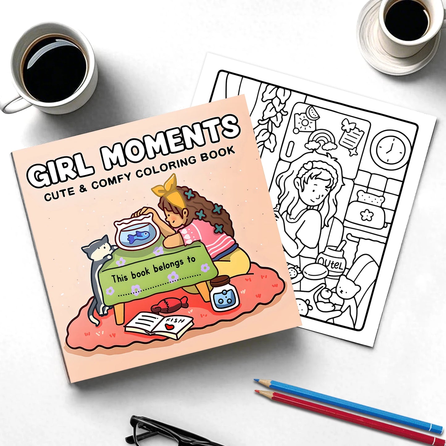 Cozy Friends Coloring Book for Adults and Teens Featuring Cute Cozy Daily Activities Kids Graffiti Book Perfect Gift Birthday