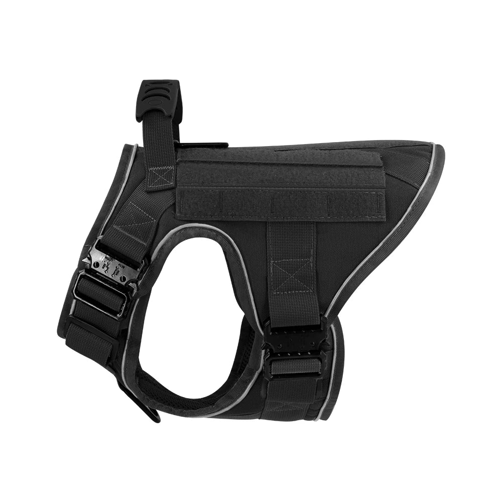 4 Metal Buckles Dog Harness Reflective Military Tactical Pet Training Walking Vest Soild Harnesses with Handle For Large Dogs