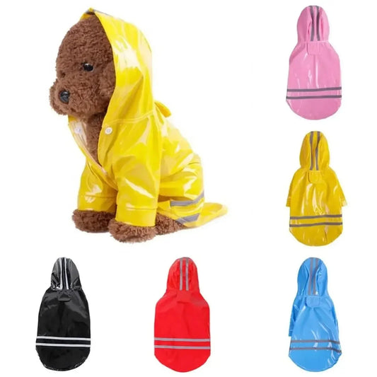 Waterproof Puppy Dog Raincoats with Hood for Small Dogs Pet Raincoat with Reflective and Leash Hole Winter Outdoor Dog Outfits