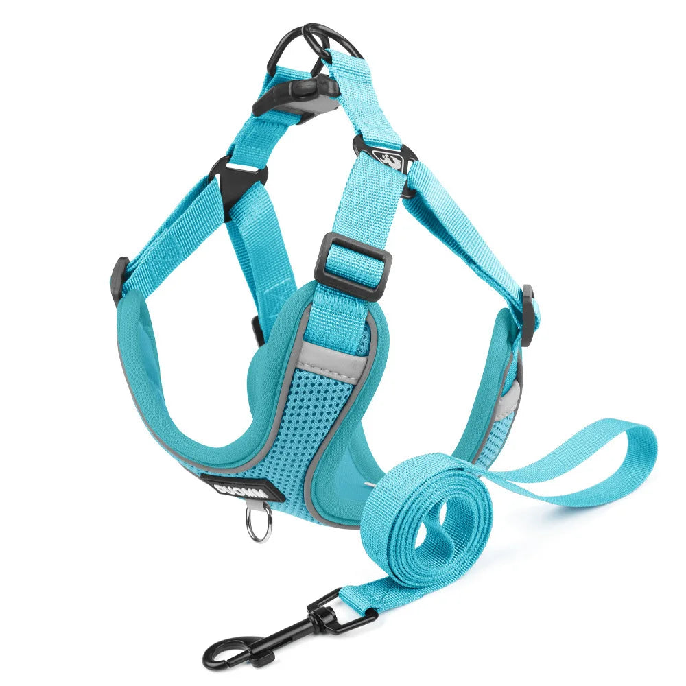 Dog Harness Leash Set Small Medium Dog Cat Chest Strap Adjustable Reflective Breathable Walking Training Vest Pet Accessories