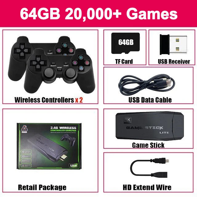 M8 4K Video Game Console Built-in 20000 Games Wireless Controller Gamepad Retro Handheld Game Player For PS1 Dropshipping