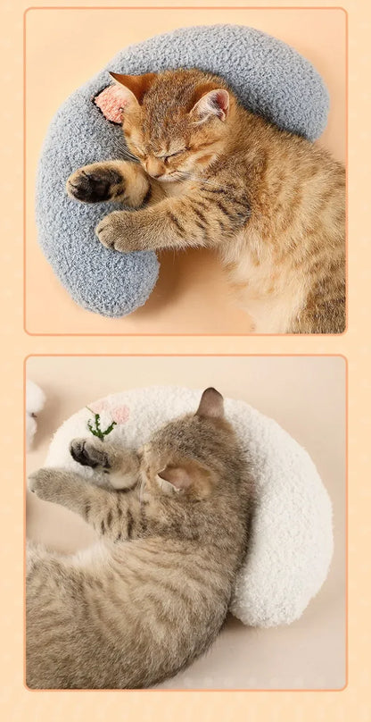 Pet Calming Pillow Comfortable Cute U Shaped Pet Cat Little Pillows Skin-Friendly Elastic Cushion Pet Accessories for Dogs