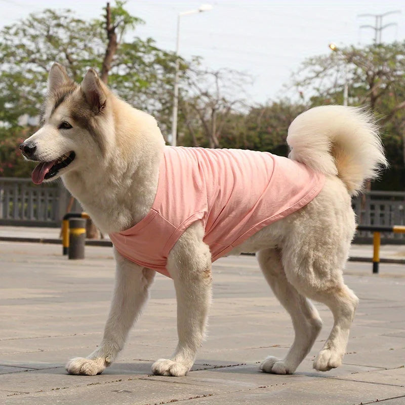 1pc Cotton Dog Vest, Pet Clothes For Golden Retriever, Samoyed, Labrador - Comfort Fit For Small To Large Breeds, Teddy Cotton