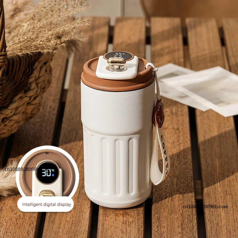 Intelligent Digital LED Temperature Display Coffee Cup Stainless Steel Thermo Bottle Keeps Cold and Heat Thermal Mug Sports Cup