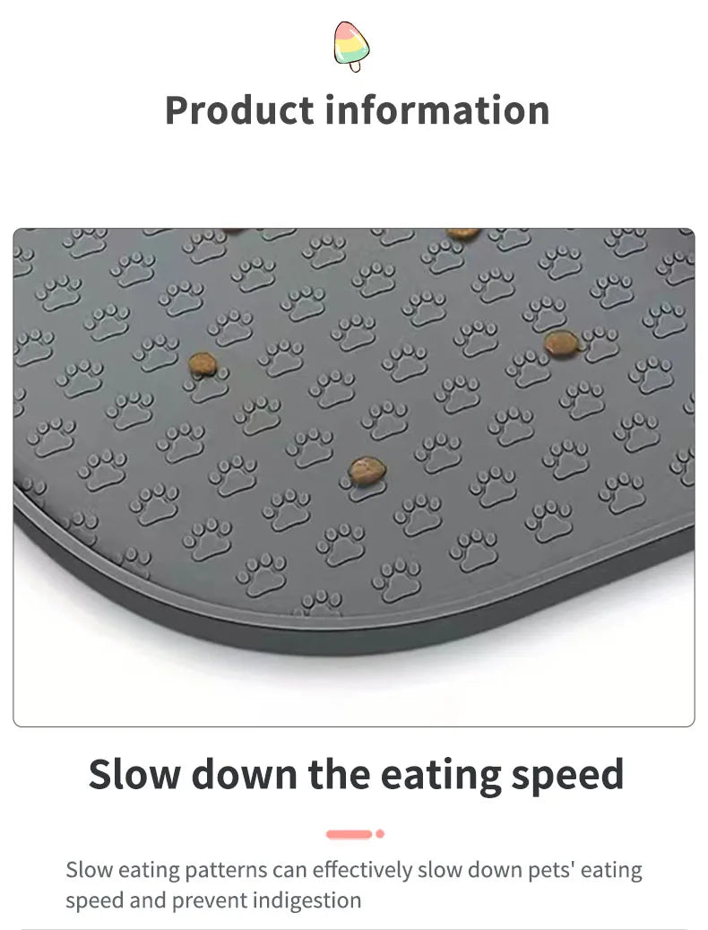 6-color available pet meal MATS, dog eating MATS, pet dog feeding MATS, silicone material, oval shape, easy to clean
