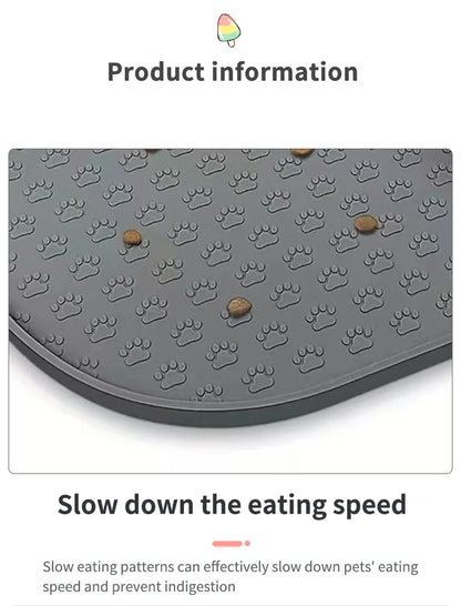 6-color available pet meal MATS, dog eating MATS, pet dog feeding MATS, silicone material, oval shape, easy to clean