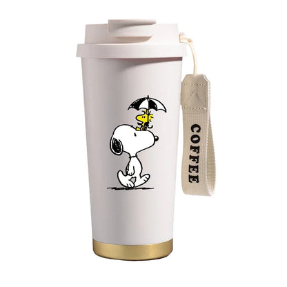 500ml Snoopys Stainless Steel Insulated Water Bottle Anime Kawaii Portable Travel Outdoor Car Tea Coffee Mug Cold Thermos Cup