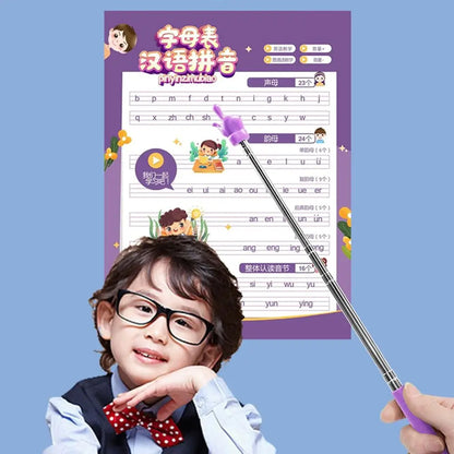 1PC Stainless Steel Teaching Tools Finger Design Whiteboard Pointer Teaching Stick Finger Reading Sticks Handheld Presenter
