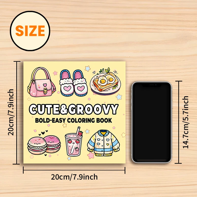 CUTE & GROOVY Bold-easy Patterns Coloring Book for Adults Cute Drawing Book Perfect Gift for Party and Birthday