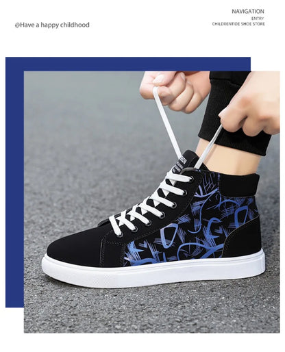 Men's Sneakers Fashion High Top Canvas Shoes Autumn New Casual Shoes for Men Lace Up Platform Vulcanized Shoes Big Size48 Tenis
