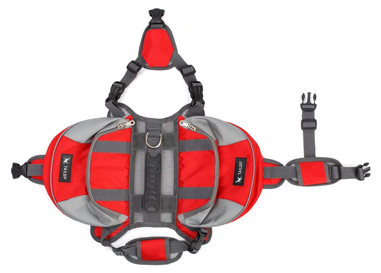 Portable dog backpack, snack bag, dog training bag, storage bag, backpack, travel bag, reflective tape backpack and back pocket