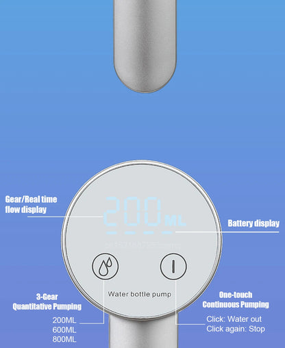 Electric Water Gallon Pump Automatic Water Pump 19 Liters Foldable Desktop Water Bottle Pump USB Rechargeable Water Dispenser