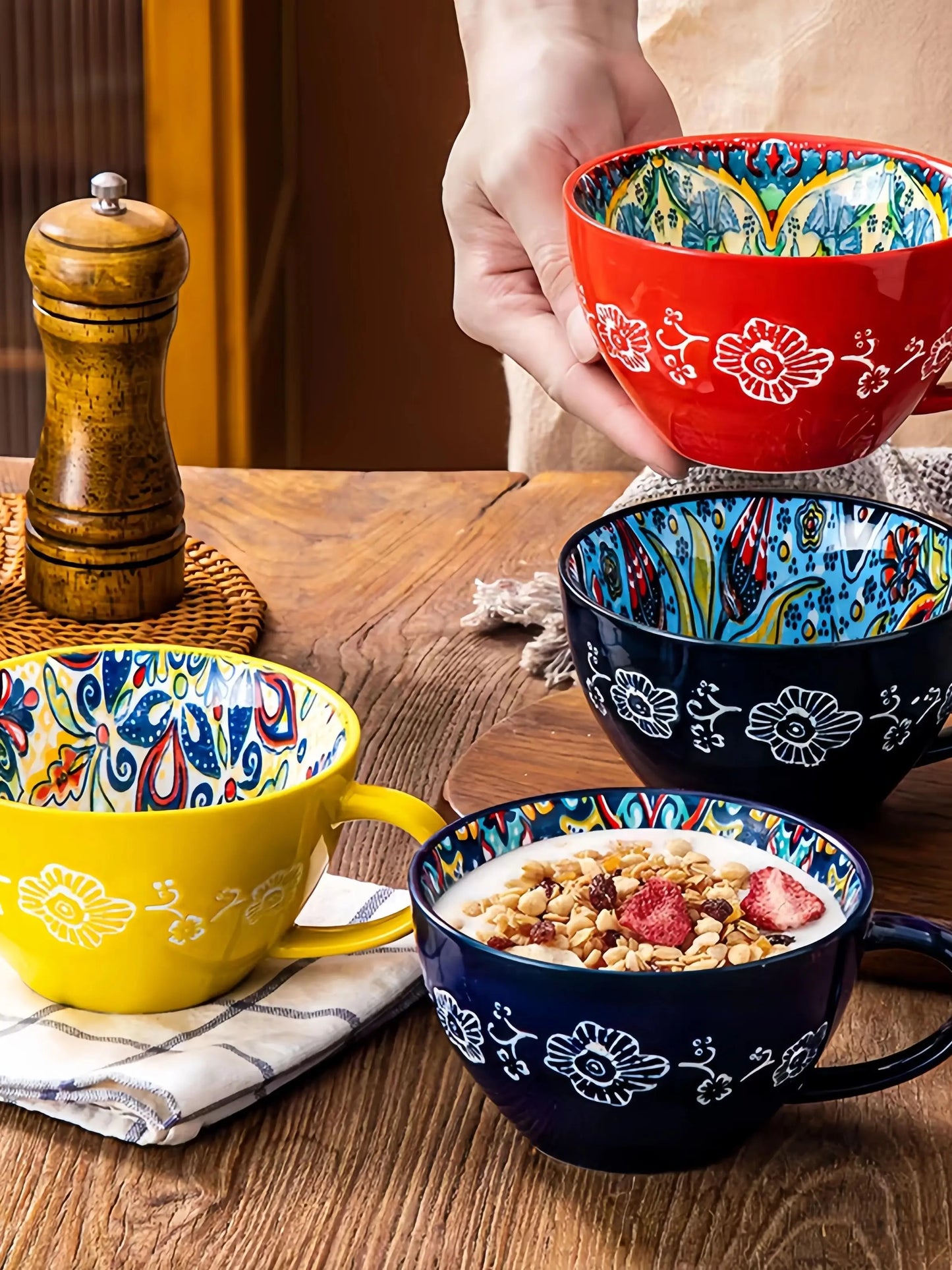 Bohemian Morning Tea Mug, 13.5 oz Ceramic Coffee Mug for Family  Colleagues Teachers Wives  Husbands Sisters  Brothers  Funny