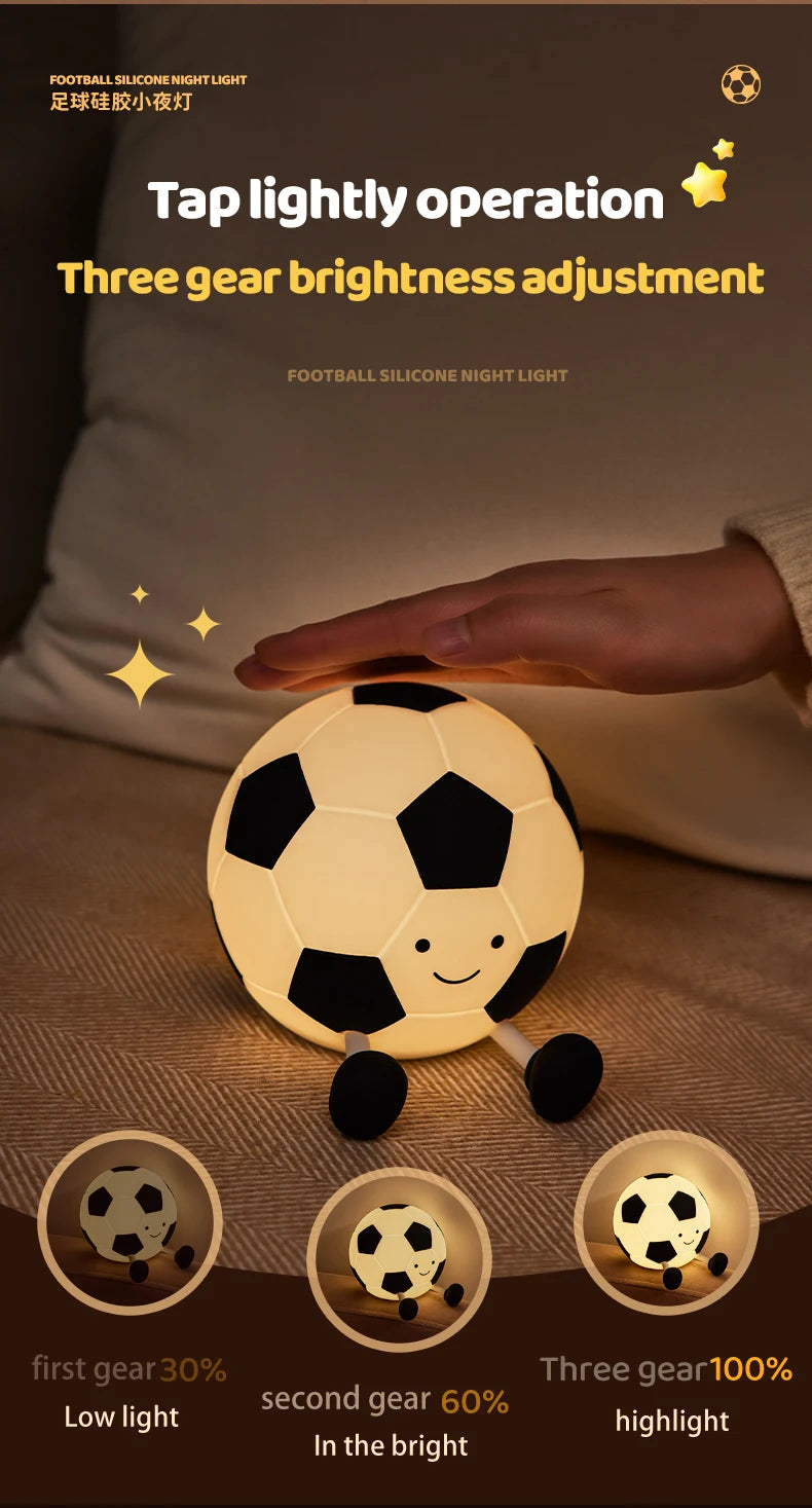 Football Led Night Light Book Light for Reading Soccer Pumpkin New Bedroom Bedside Table Lamp Kids Birthday Gift Cute Cartoon