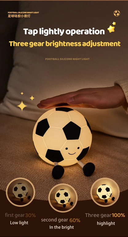 Football Led Night Light Book Light for Reading Soccer Pumpkin New Bedroom Bedside Table Lamp Kids Birthday Gift Cute Cartoon