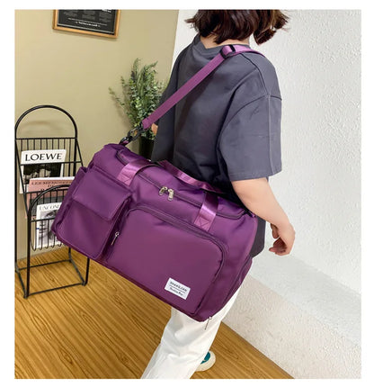 Carry On Travel Bag Large Capacity Gym Bag Weekender Overnight Duffle Bags With Shoe Compartment Sports Fitness Bags for Women